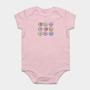 Beatles Love Songs Conversation Hearts Baby Bodysuit